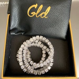 5MM Round Cut Tennis Necklace in White Gold 20”